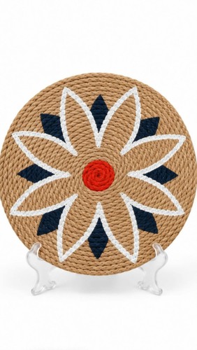 Hand painted jute wall - ,