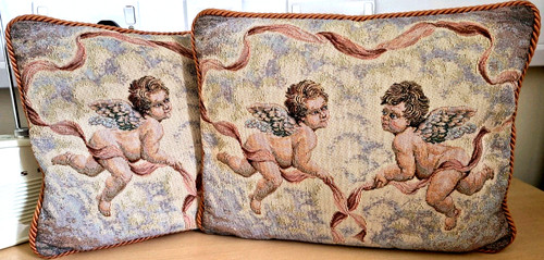 Pair vintage cherub angel - cherub,