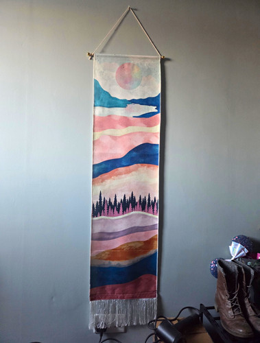 Vertical fabric wall hanging - vertical,