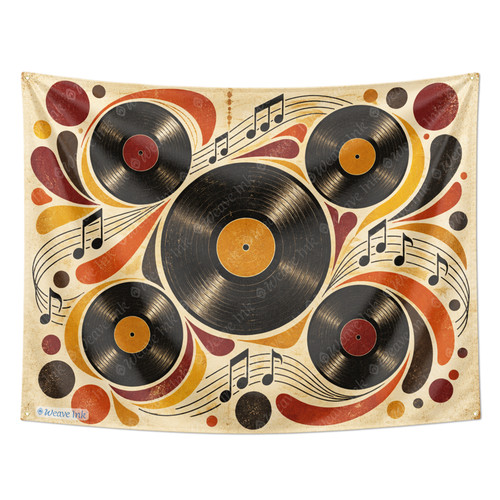 Vinyl record tapestry retro - record,