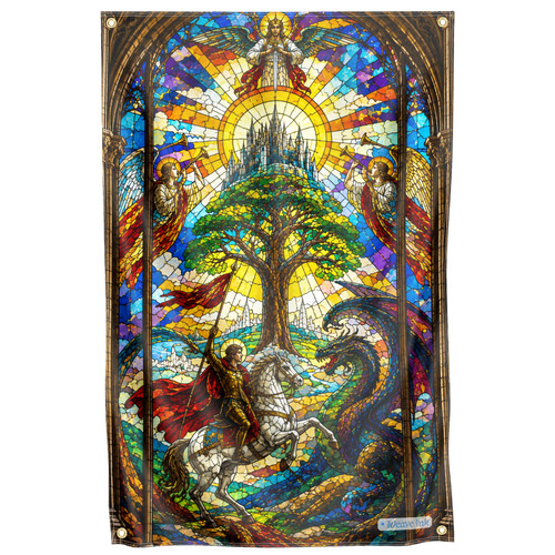 Stained glass dragon - glass,