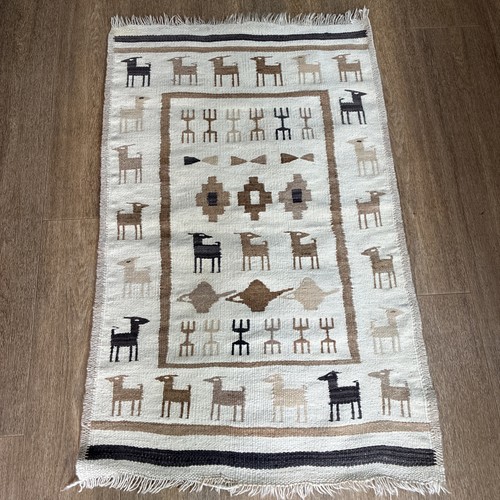 Signed vintage mcm kilim rug - signed,