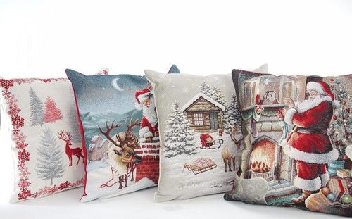 Tapestry christmas cushion - christmas,