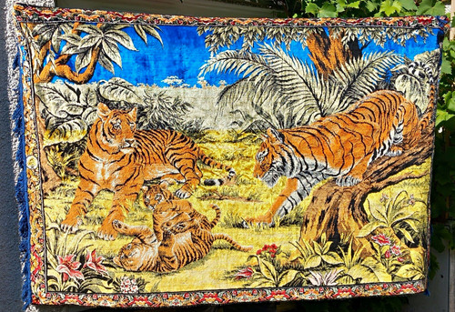 Tiger jungle textile tapestry - jungle,