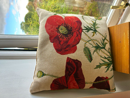 Poppy floral tapestry cotton - poppy,