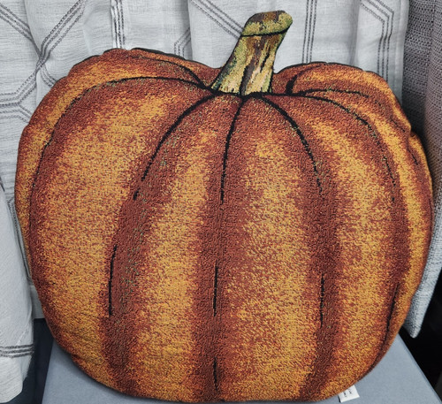 Tapestry pumpkin shaped throw - pumpkin,
