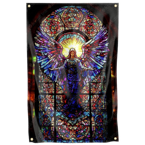 Stained glass angel tapestry - stained,